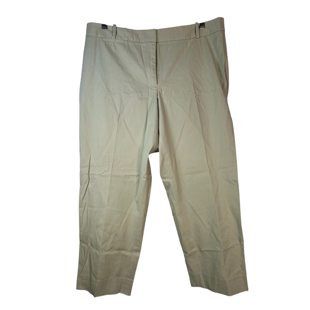 Talbots Heritage‎ Woman Sage Green Crop Chino Pants 16W New Cotton Stretch